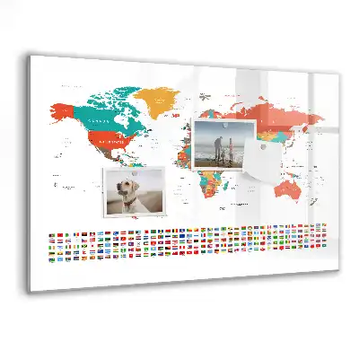 Vícebarevná magnetická tabule na kreslení mapa světa