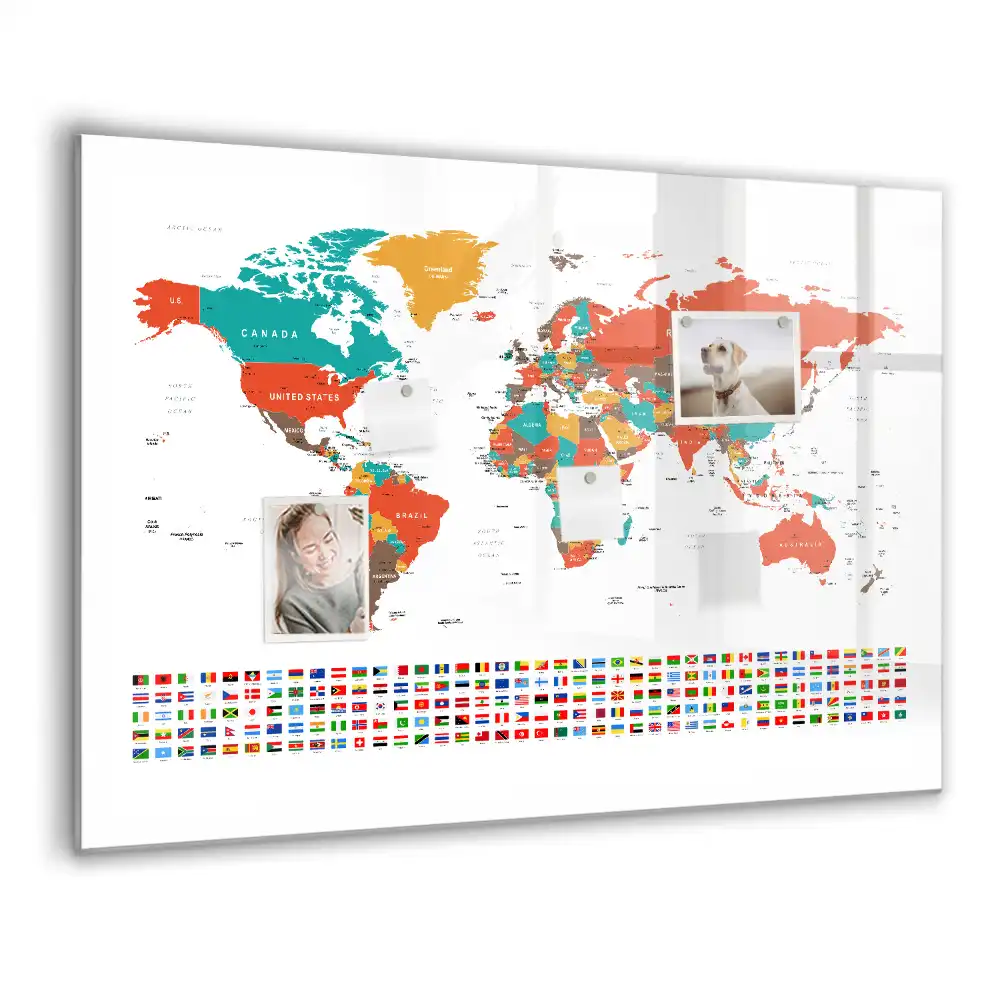 Vícebarevná magnetická tabule na kreslení mapa světa