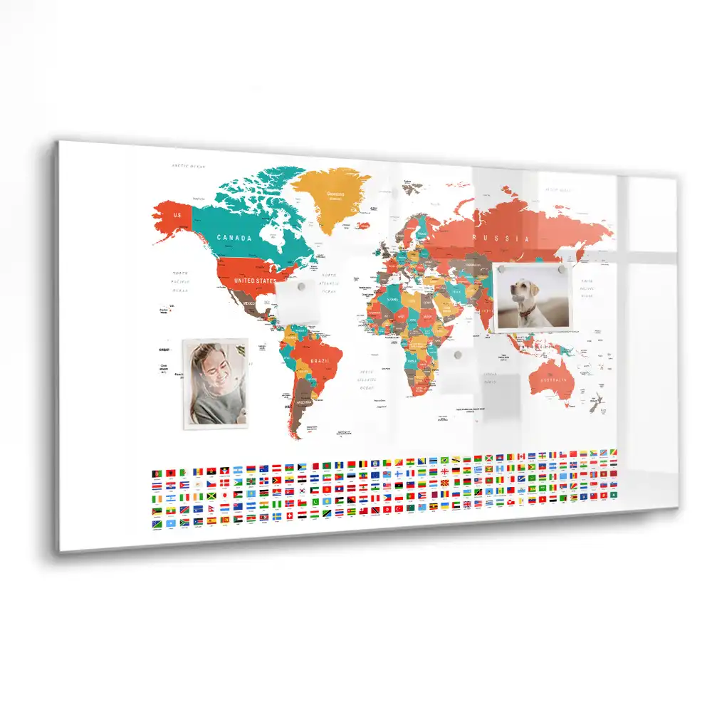 Vícebarevná magnetická tabule na kreslení mapa světa