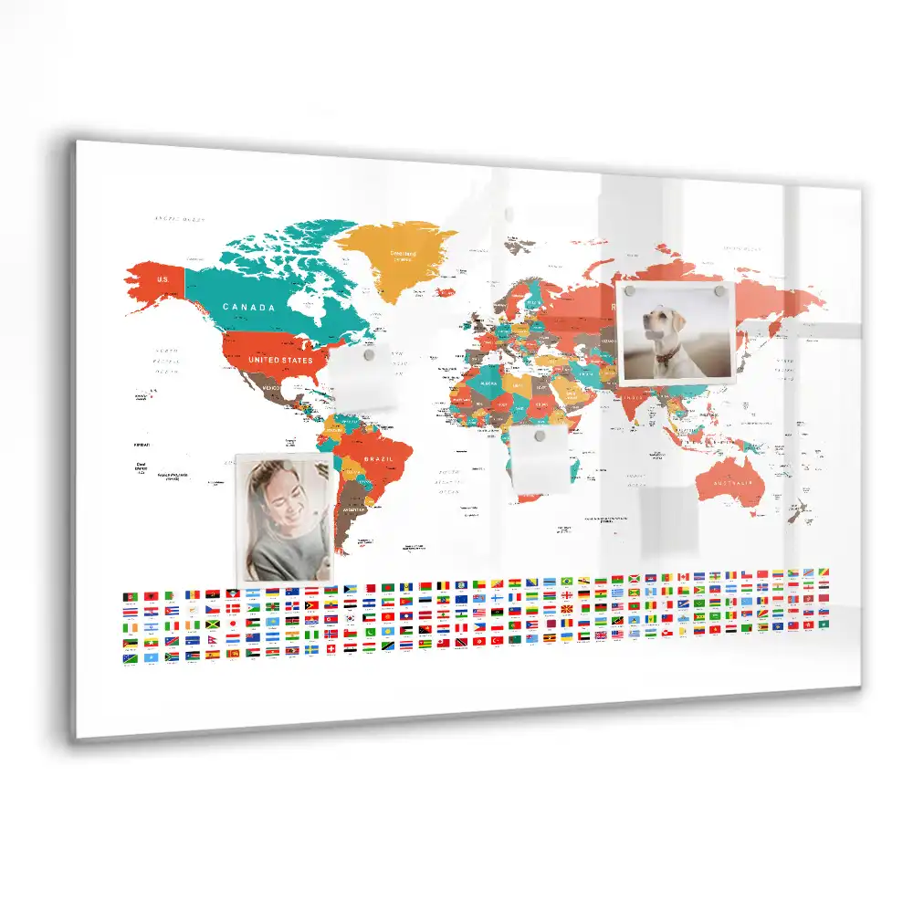 Vícebarevná magnetická tabule na kreslení mapa světa