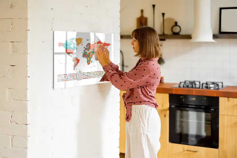Vícebarevná magnetická tabule na kreslení mapa světa