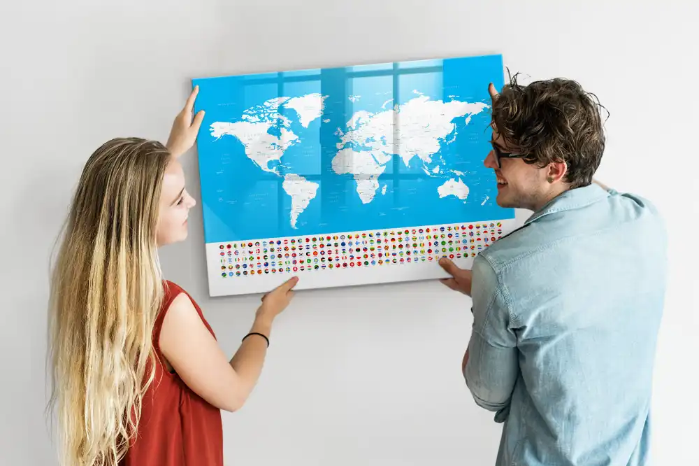 Magnetická kreslící tabule pro děti s mapou států