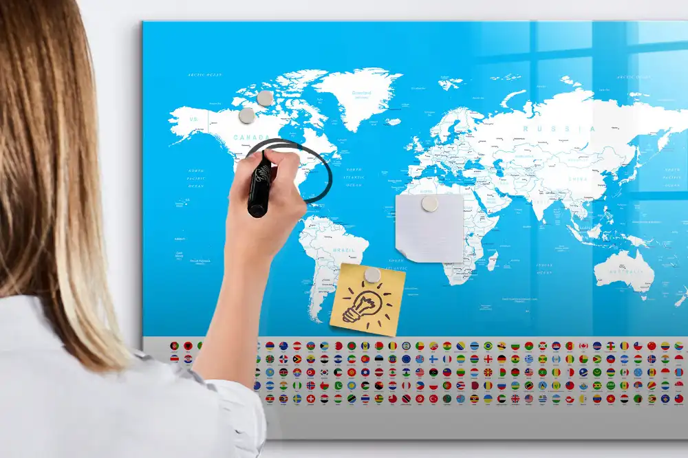 Magnetická kreslící tabule pro děti s mapou států