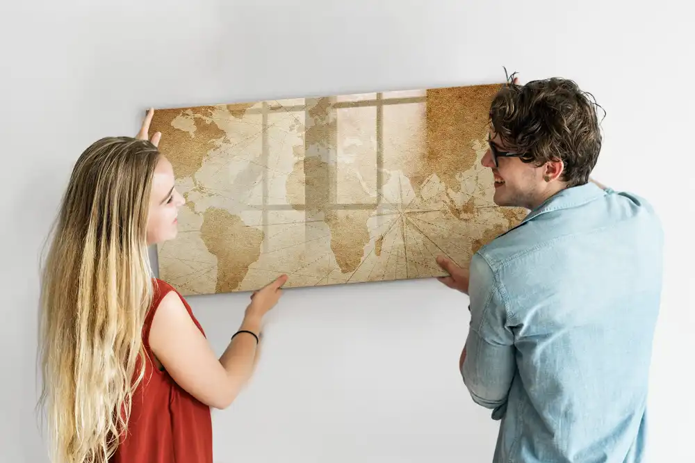 Dětská magnetická kreslící tabule s motivem historické mapy světa