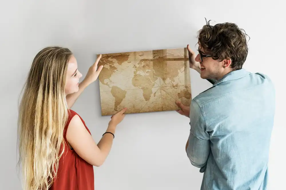 Dětská magnetická kreslící tabule s motivem historické mapy světa