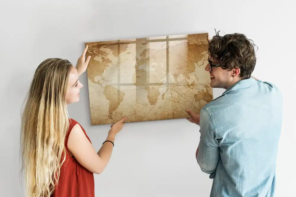 Dětská magnetická kreslící tabule s motivem historické mapy světa