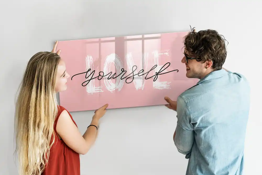 Magnetická kreslící tabule pro děti s nápisem Buď k sobě hodný