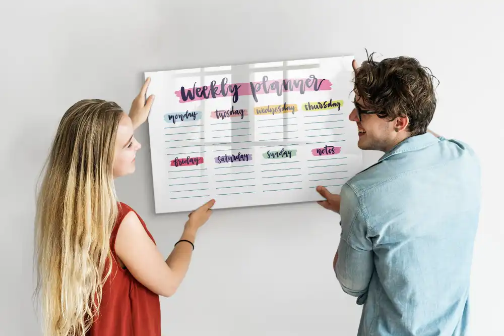 Magnetická tabule na kreslení s kalendářem pro psaní rukou