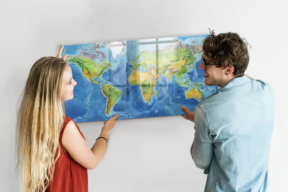 Magnetická kreslící tabulka pro děti s motivem zeměkoule