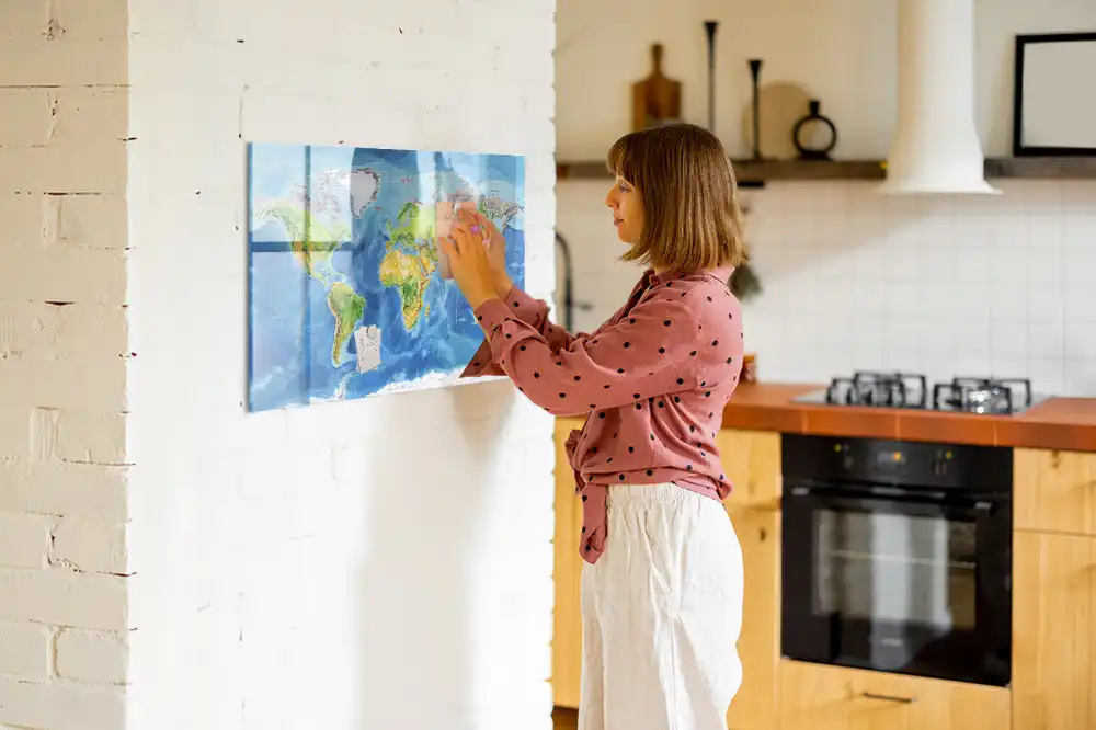 Magnetická kreslící tabulka pro děti s motivem zeměkoule
