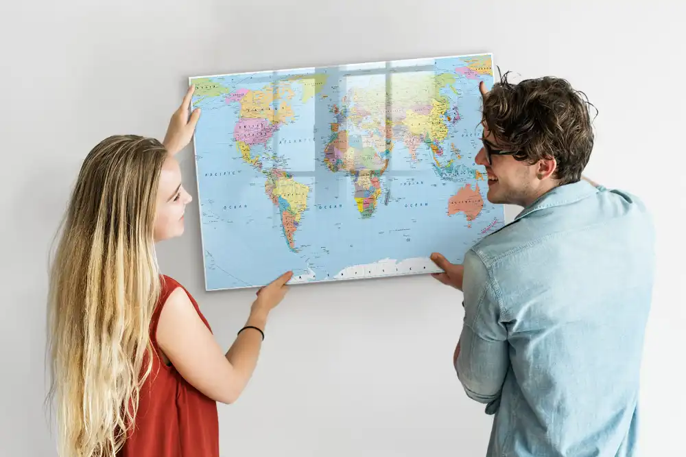 Dětská magnetická kreslící tabule s mapou světa