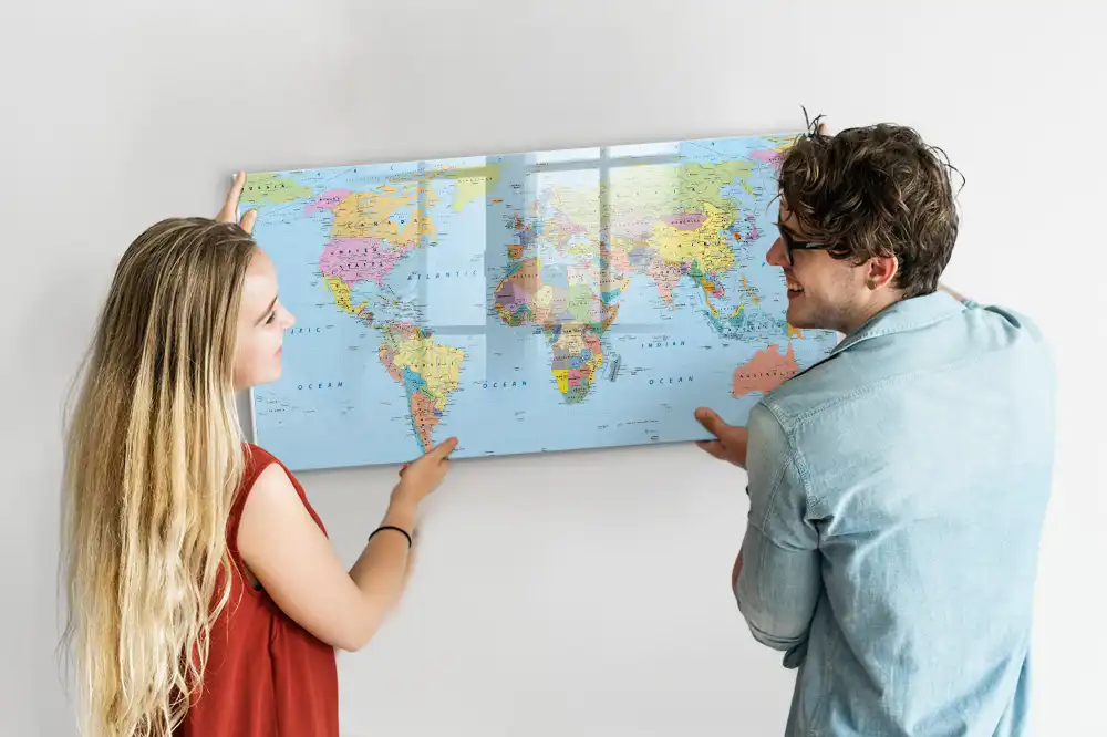 Dětská magnetická kreslící tabule s mapou světa