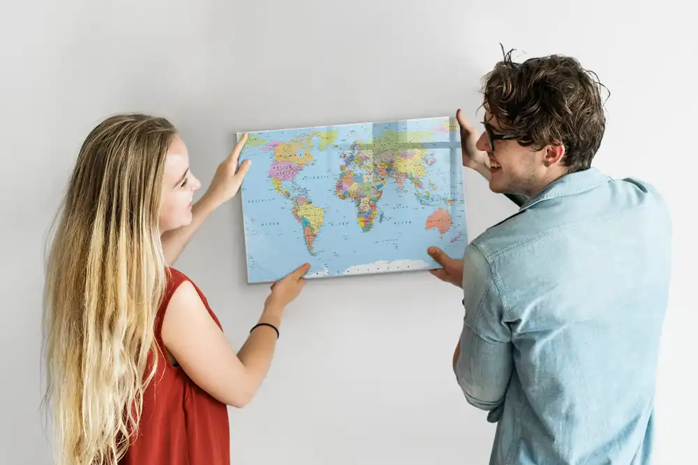 Dětská magnetická kreslící tabule s mapou světa
