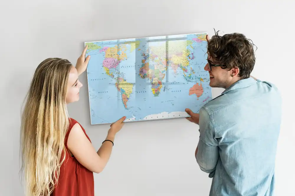 Dětská magnetická kreslící tabule s mapou světa