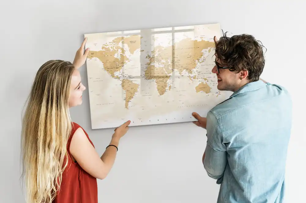 Magnetická kreslící tabule pro děti s mapou světa