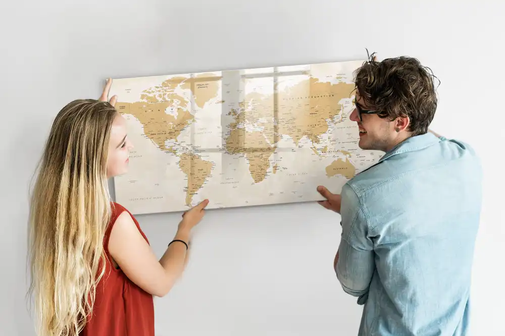 Magnetická kreslící tabule pro děti s mapou světa