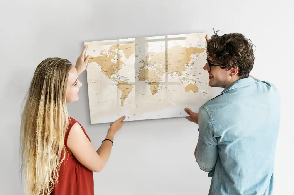 Magnetická kreslící tabule pro děti s mapou světa