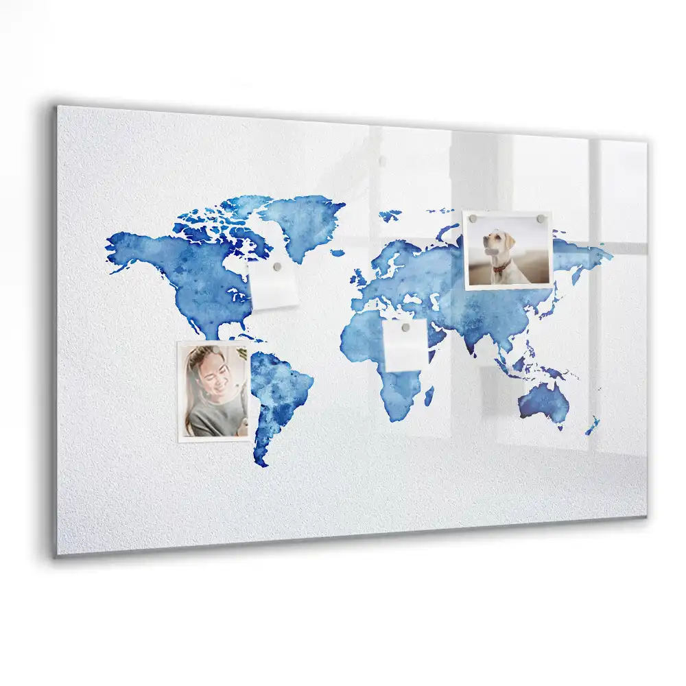 Magnetická kreslicí tabulka s motivem akvarelových skvrn světa
