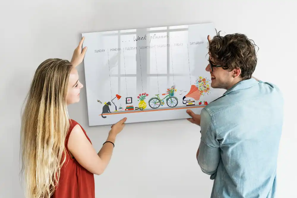 Magnetická kreslící tabule týdenní organizér pro děti