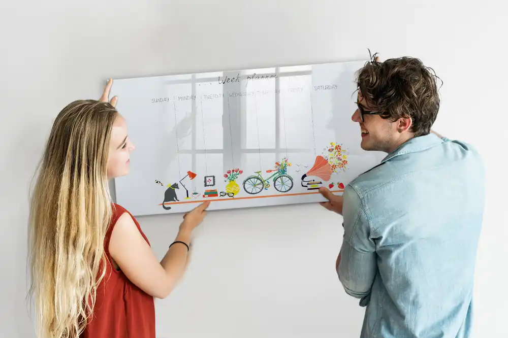 Magnetická kreslící tabule týdenní organizér pro děti