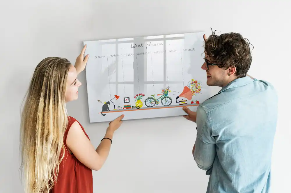 Magnetická kreslící tabule týdenní organizér pro děti
