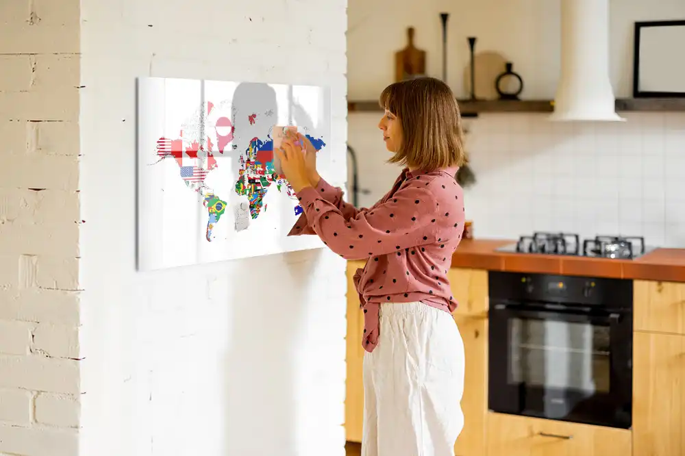 Magnetická kreslící tabule pro děti s motivem vlajek světa