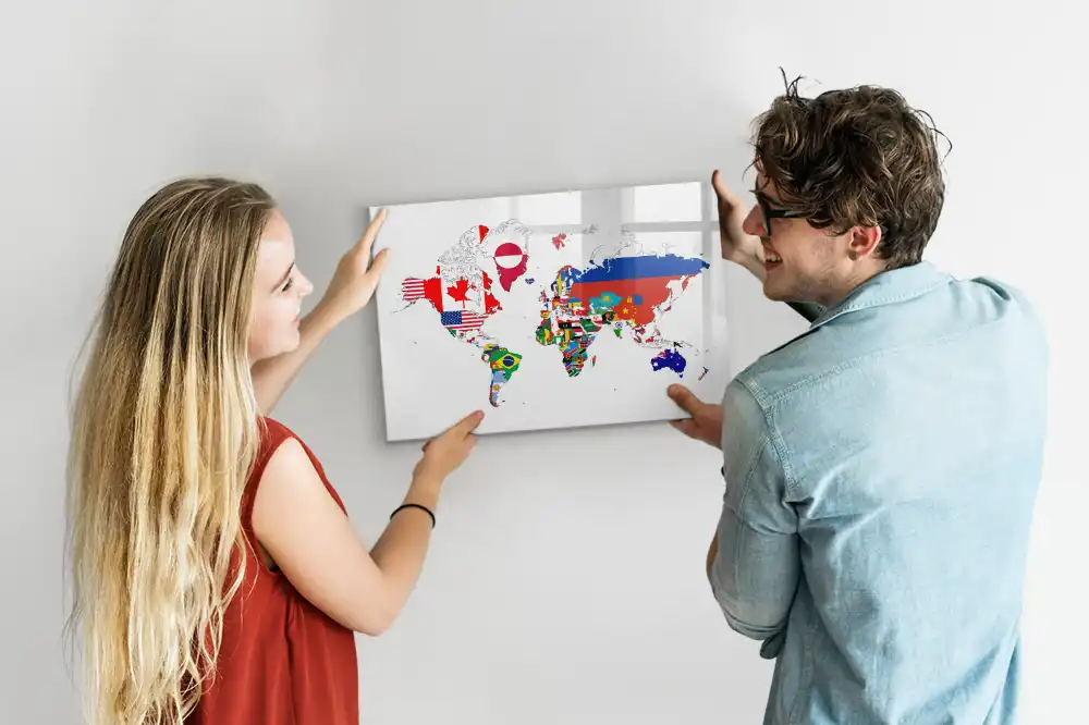 Magnetická kreslící tabule pro děti s motivem vlajek světa