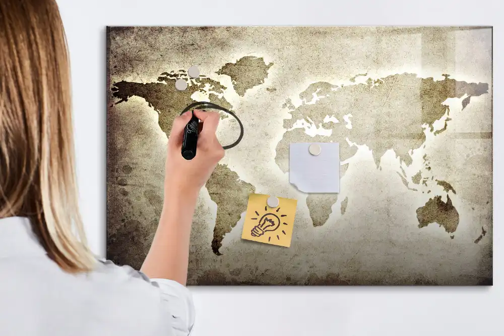 Magnetická kreslící tabule mapa světa