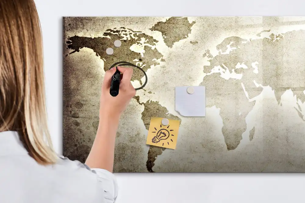 Magnetická kreslící tabule mapa světa