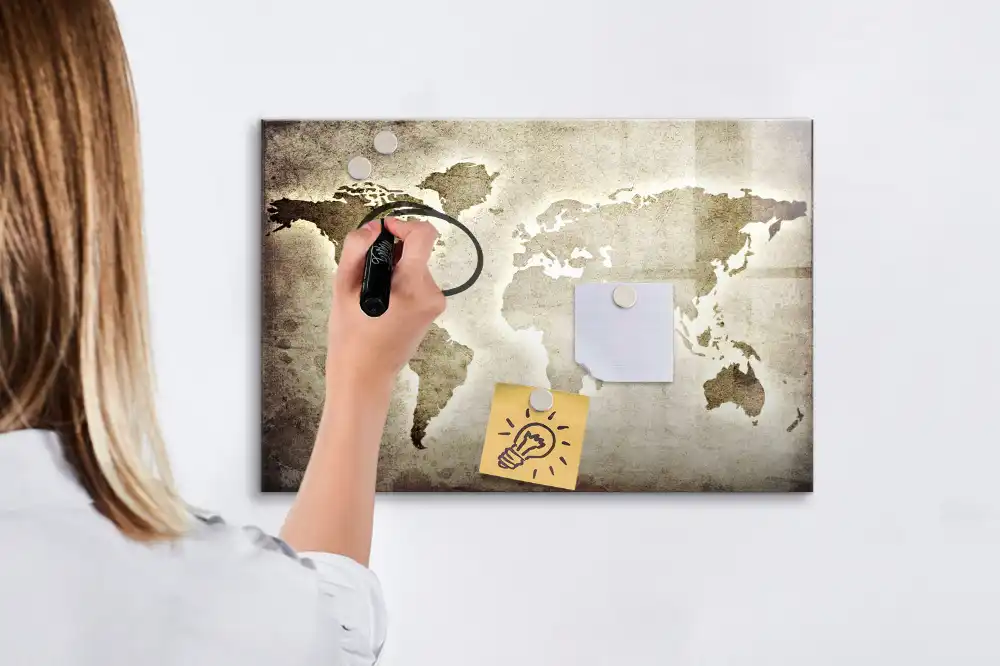 Magnetická kreslící tabule mapa světa