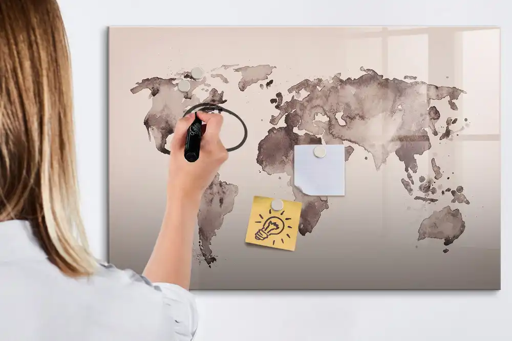 Magnetická kreslící tabule pro děti s mapou světa