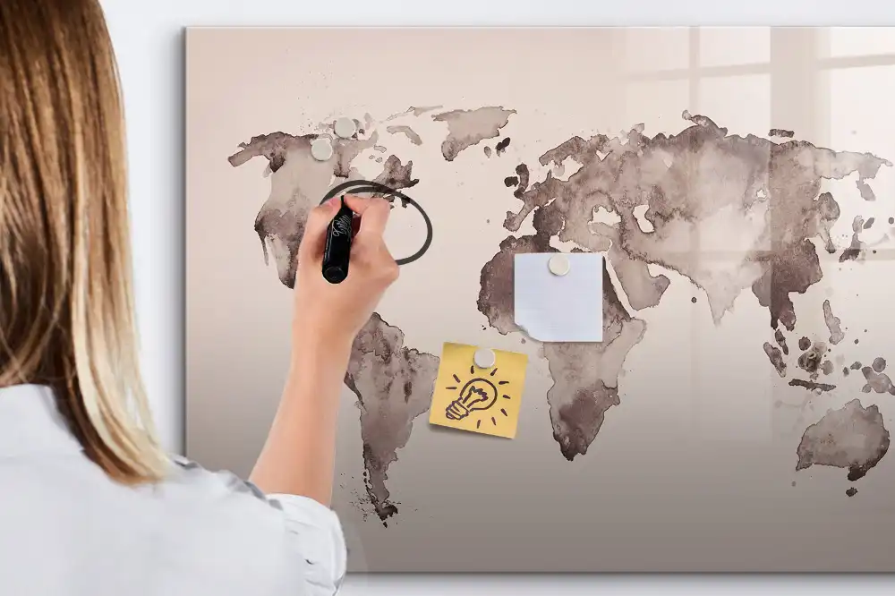Magnetická kreslící tabule pro děti s mapou světa