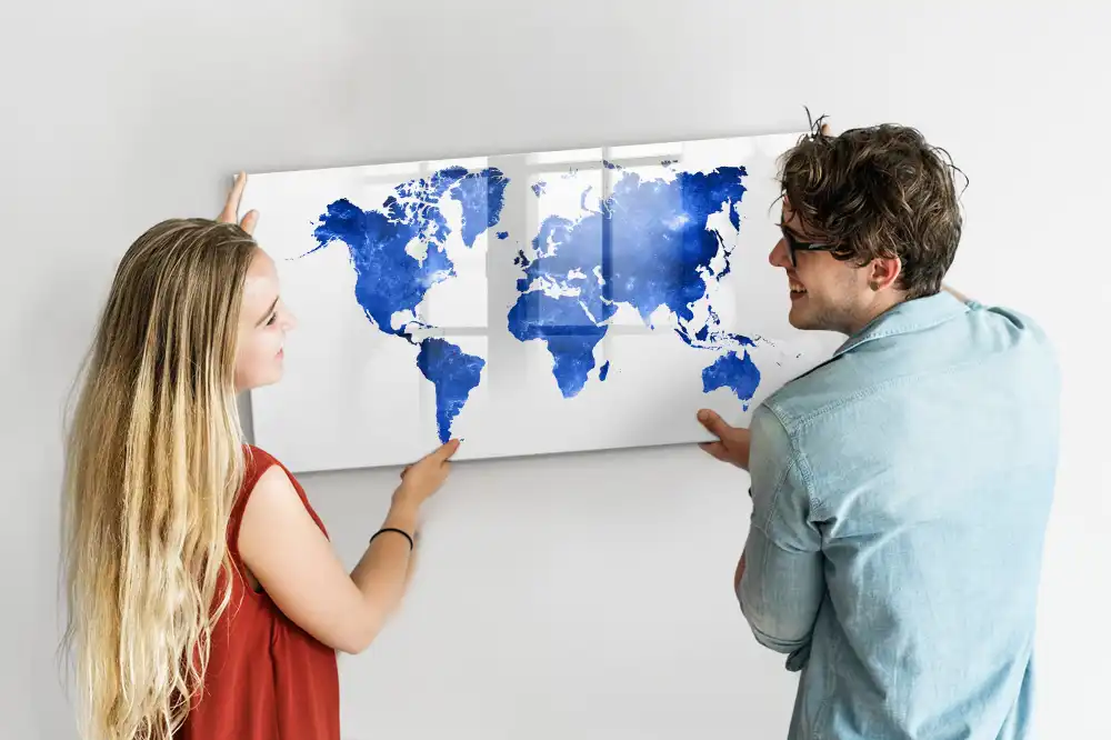 Magnetická kreslící tabule pro děti s motivem vesmíru a glóbu
