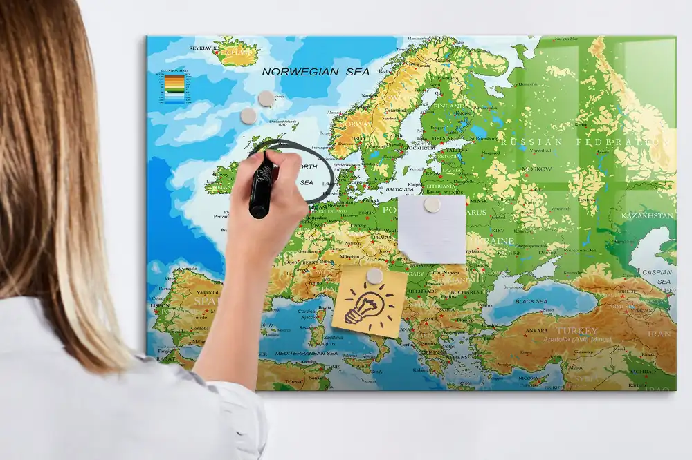 Magnetická kreslící tabule mapa světa