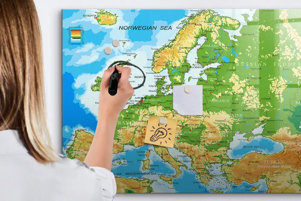 Magnetická kreslící tabule mapa světa
