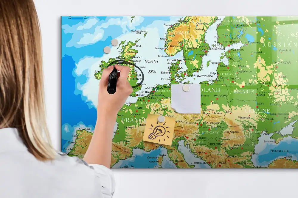 Magnetická kreslící tabule mapa světa