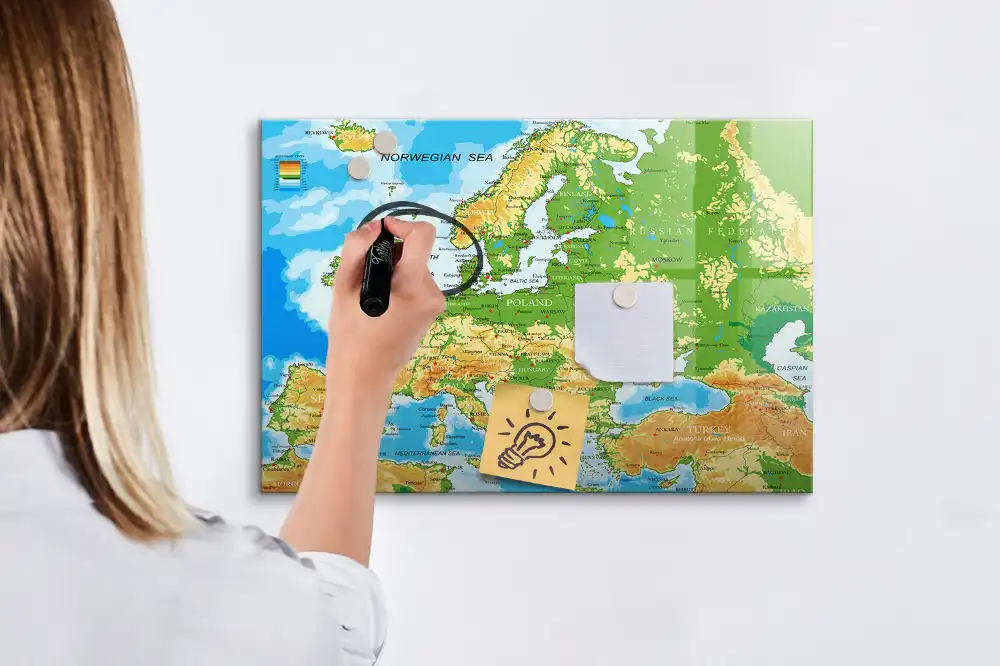 Magnetická kreslící tabule mapa světa