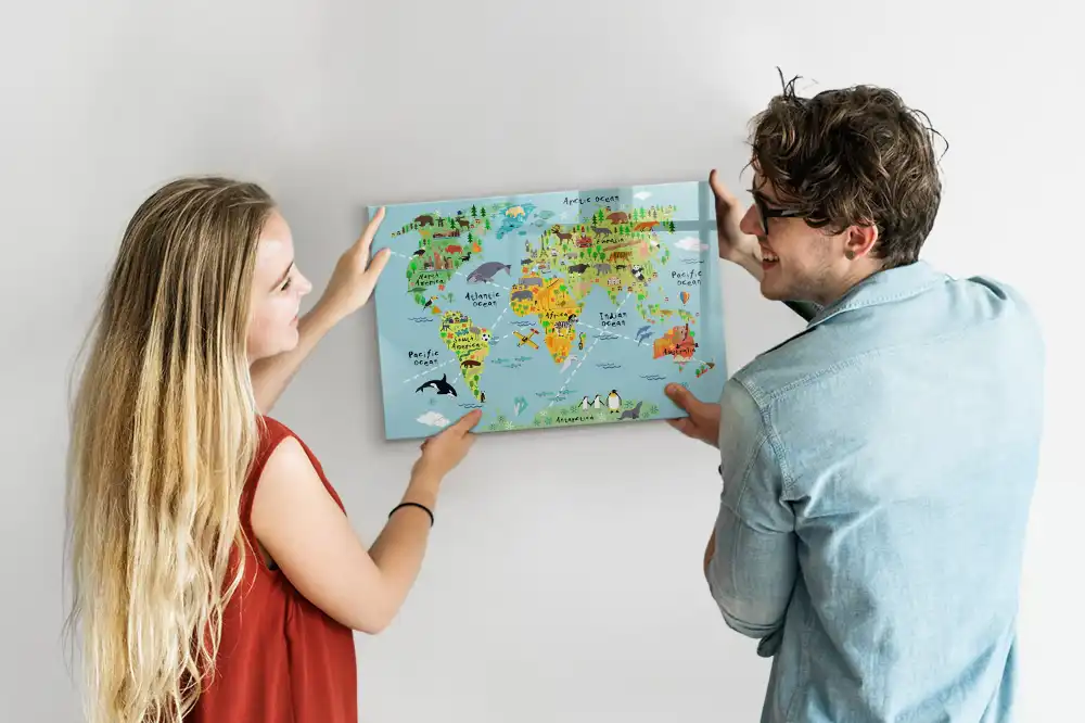 Magnetická kreslící tabule pro děti s motivem atlasu zvířat světa