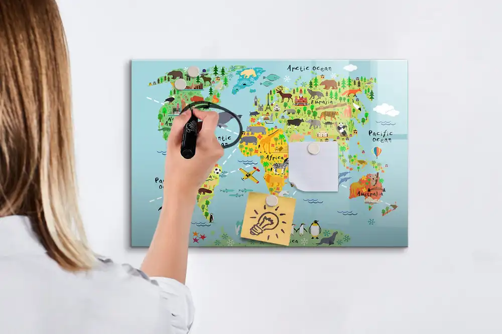 Magnetická kreslící tabule pro děti s motivem atlasu zvířat světa