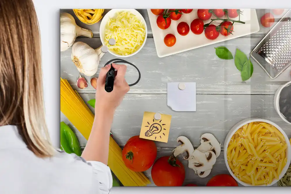 Magnetická kreslící tabule pro děti s motivem kulinářských ingrediencí