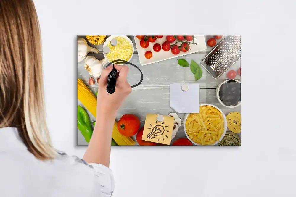 Magnetická kreslící tabule pro děti s motivem kulinářských ingrediencí