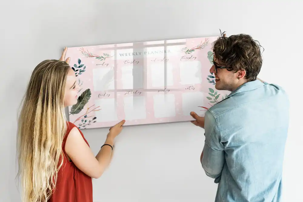 Magnetická kreslící tabule s motivem týdenního kalendáře pro děti