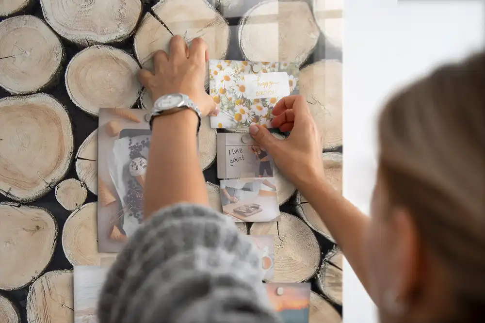 Skleněná magnetická tabule s motivem pařezů