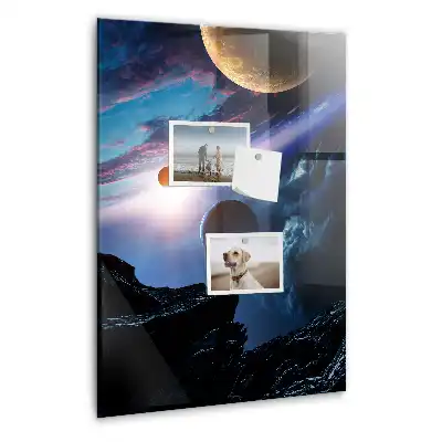 Magnetická tabule s motivem vesmírné galaxie