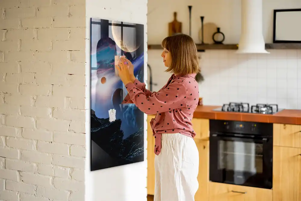 Magnetická tabule s motivem vesmírné galaxie