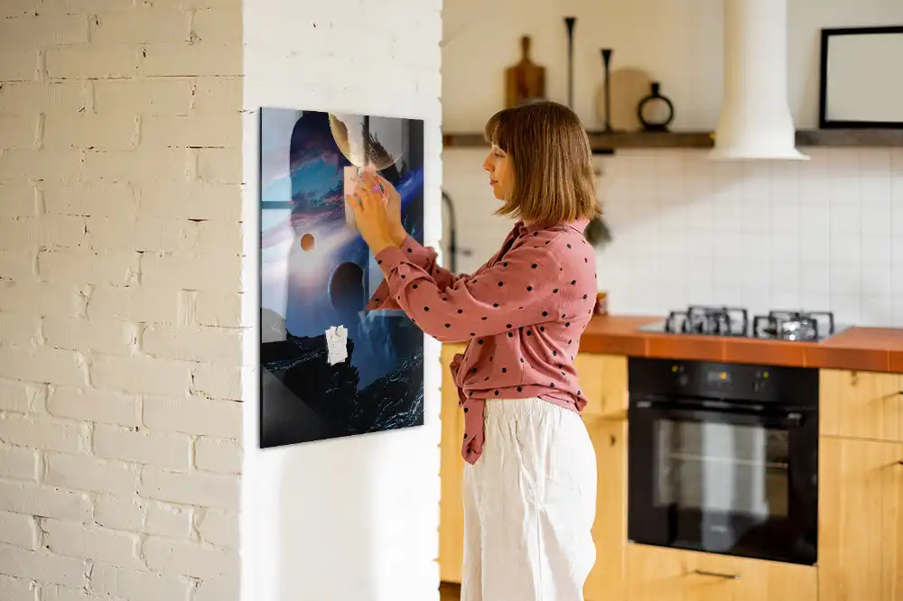 Magnetická tabule s motivem vesmírné galaxie