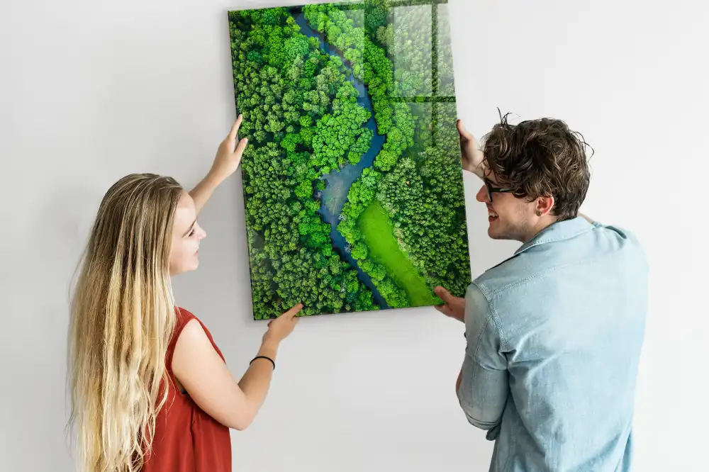 Nástěnná magnetická tabule s motivem lesní řeky