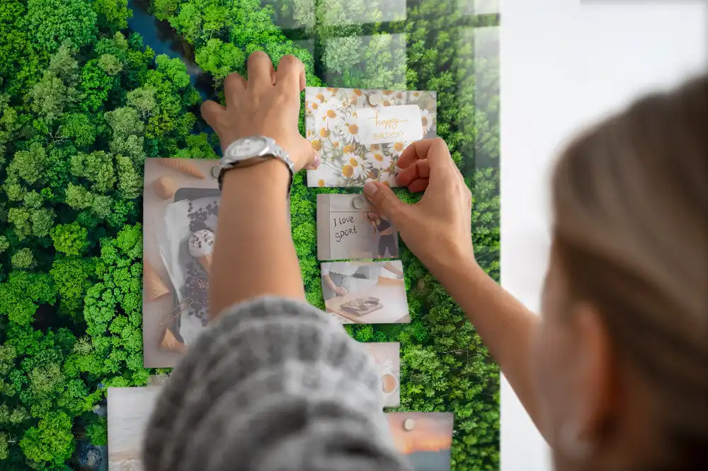 Nástěnná magnetická tabule s motivem lesní řeky