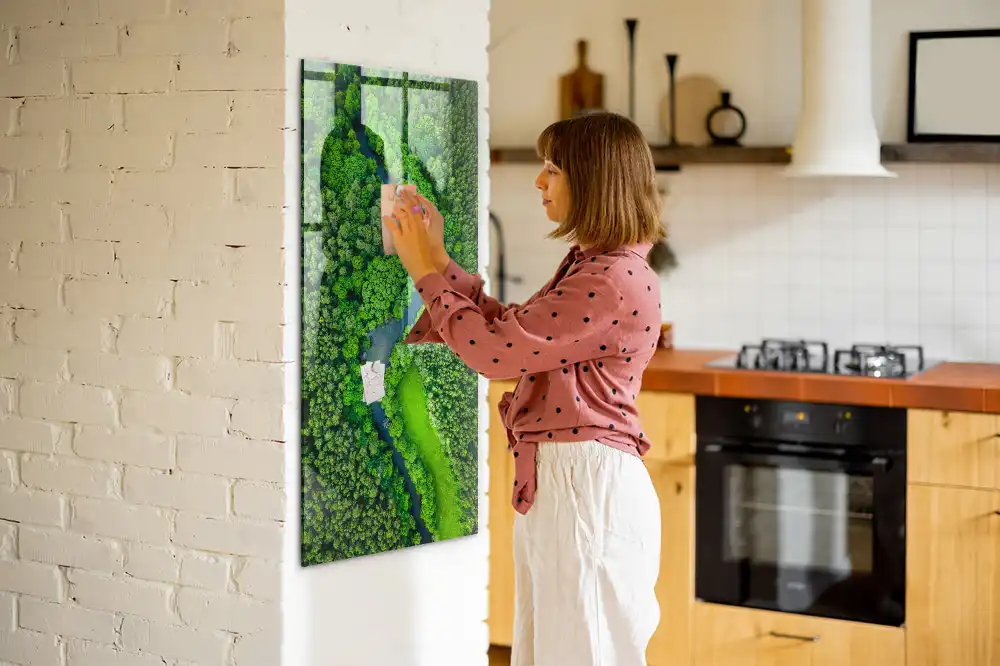 Nástěnná magnetická tabule s motivem lesní řeky
