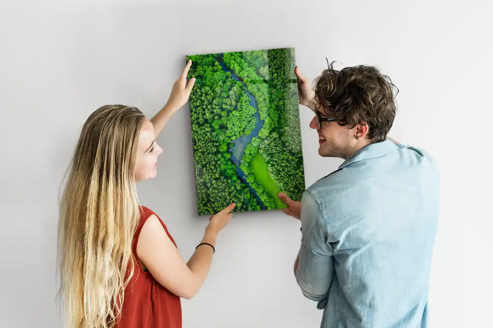 Nástěnná magnetická tabule s motivem lesní řeky